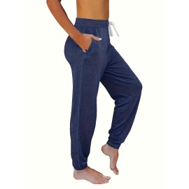 Drawstring Loose Sweatpants With Pocket, Running Jogger Pants, Women's Activewear