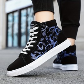 Men's Versatile High-Top Sneakers: Lace-Up, Non-Slip & Stylish - Perfect for Every Season's Casual Outdoor Adventures