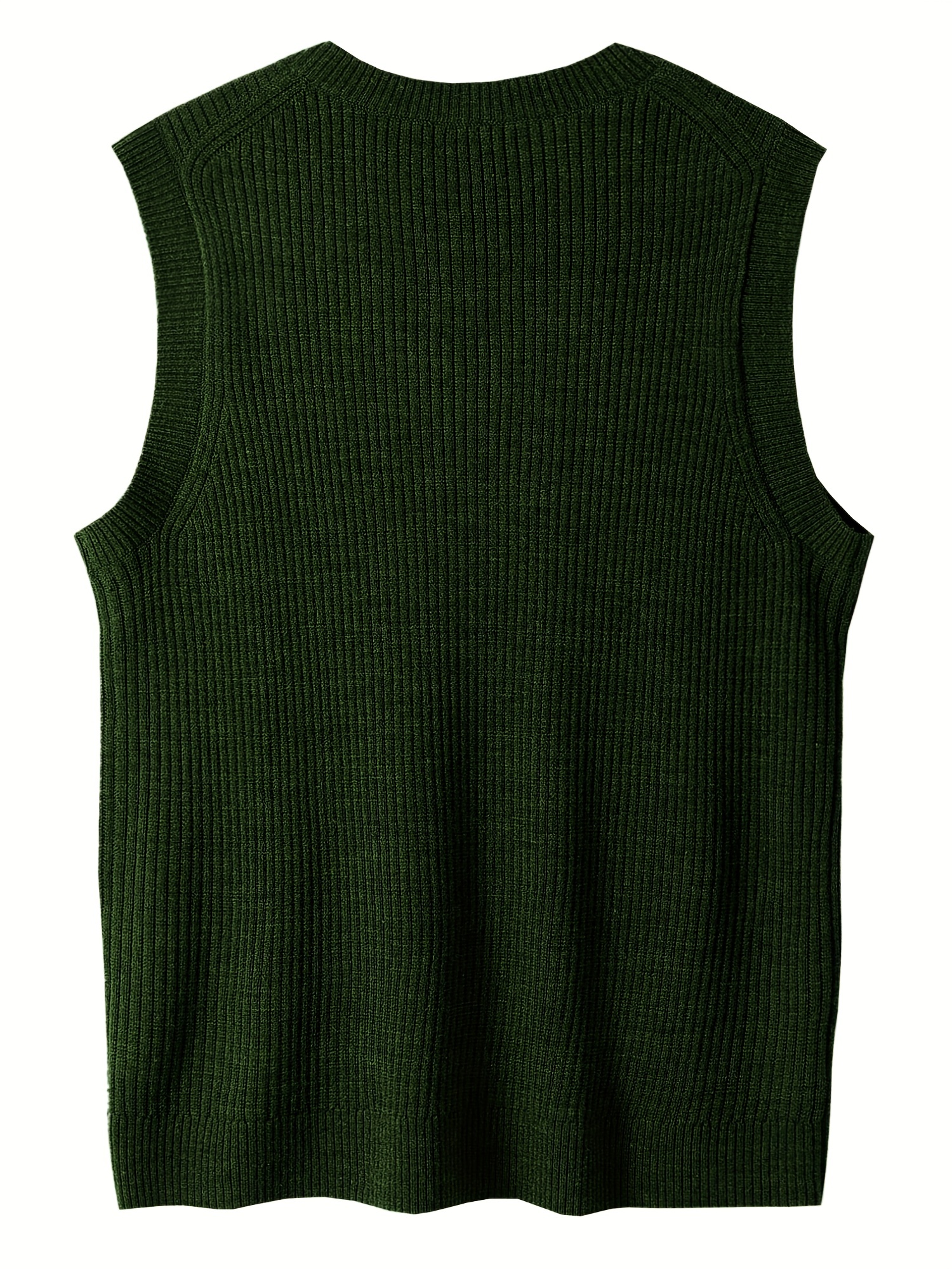 mens v neck sweater vest pullover solid color sleeveless sweaters vest preppy style details 3